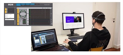 Image of Typical setup for the hands-on demo using modern neurotechnology.